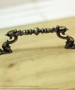 5.94" 2 pcs Vintage Gothic GARGOYLE Head Brass Drawer Handles Pulls 16 DSC00630 resize