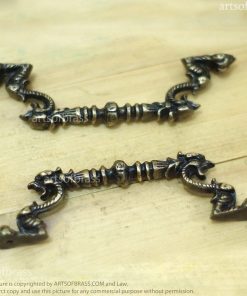 5.94" 2 pcs Vintage Gothic GARGOYLE Head Brass Drawer Handles Pulls 14 DSC00631 resize