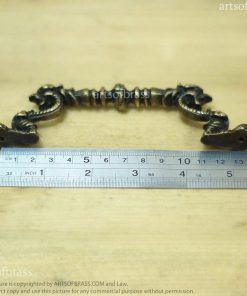 5.94" 2 pcs Vintage Gothic GARGOYLE Head Brass Drawer Handles Pulls 18 DSC00632 resize