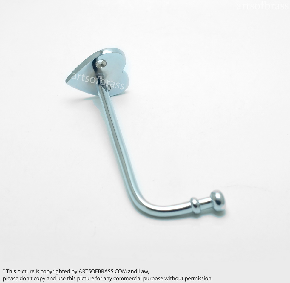 5.11" 2 pcs Chrome LOVE Wall Mount Hook Coat Hat Hanger 7 5.11" 2 pcs Chrome LOVE Wall Mount Hook Coat Hat Hanger - Image 5
