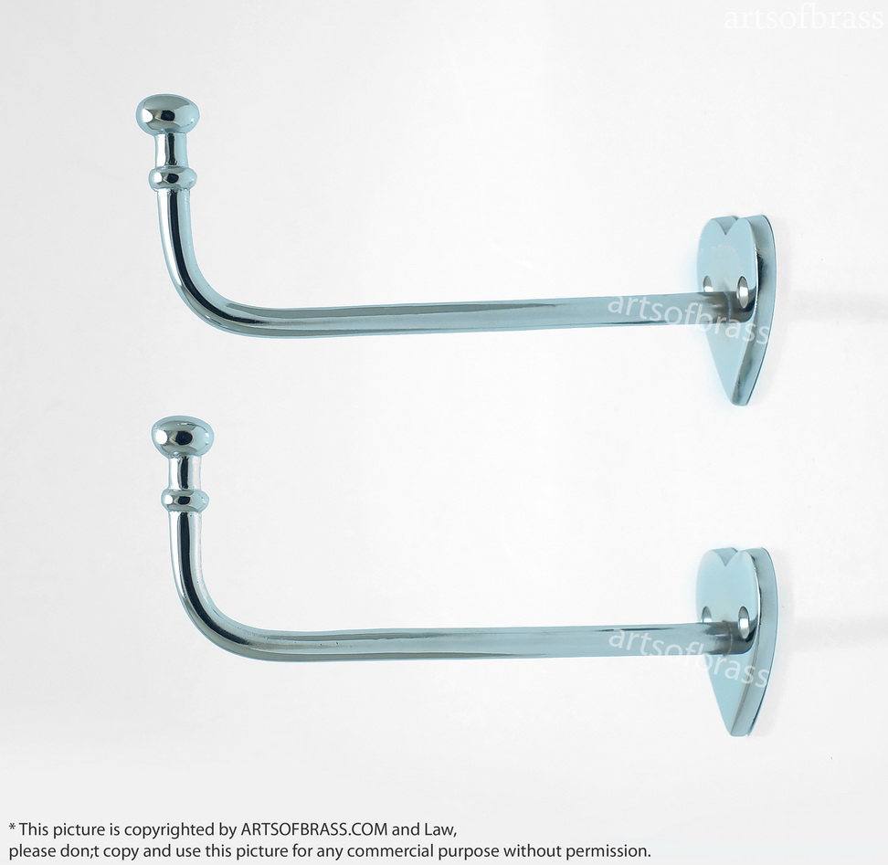 5.11" 2 pcs Chrome LOVE Wall Mount Hook Coat Hat Hanger 3 5.11" 2 pcs Chrome LOVE Wall Mount Hook Coat Hat Hanger