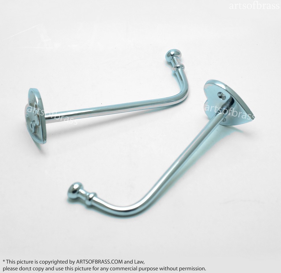 5.11" 2 pcs Chrome LOVE Wall Mount Hook Coat Hat Hanger 6 5.11" 2 pcs Chrome LOVE Wall Mount Hook Coat Hat Hanger - Image 4