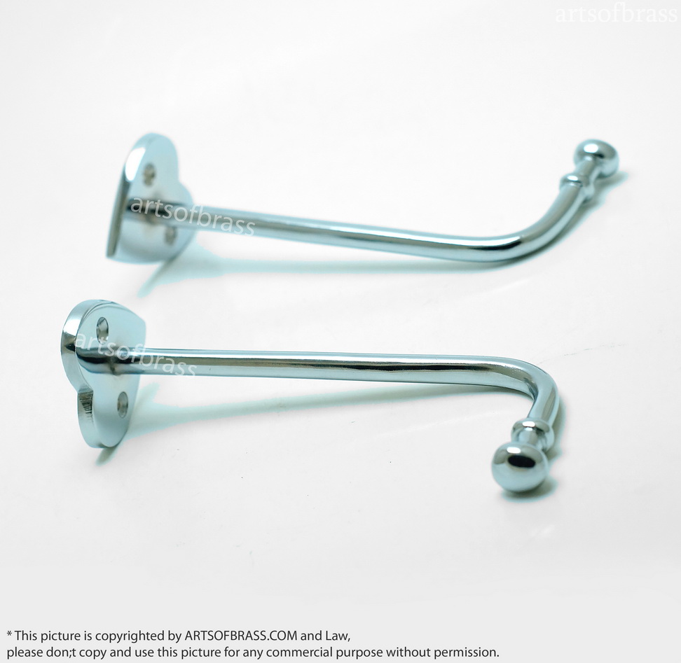 5.11" 2 pcs Chrome LOVE Wall Mount Hook Coat Hat Hanger 5 5.11" 2 pcs Chrome LOVE Wall Mount Hook Coat Hat Hanger - Image 3