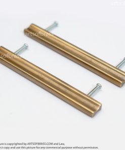 5.43" 2 pcs Vintage Retro Solid Handle Bar Brass Cabinet Drawer Knob Pull 12 DSC0860 resize