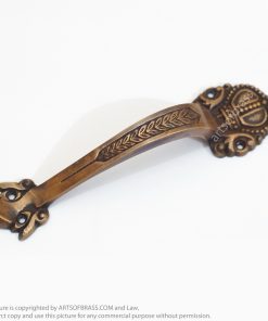 6.77" Inches 2 pcs Vintage Victorian Crown Brass Handles Cabinet Knob Pull 13 DSC1036 resize