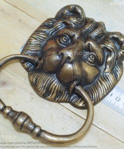 6.22" Vintage Solid Brass Lion Door KNOCKER and Door knocker Protector 16 eDSC00592 resize