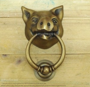 pig head door knocker