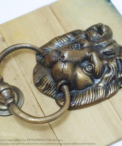 6.22" Vintage Solid Brass Lion Door KNOCKER and Door knocker Protector 12 eDSC00595 resize
