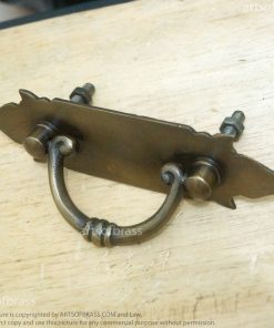 5.82" 2 pcs Vintage Art Deco Brass Drawer Pulls Cabinet Drawer Handle 14 eDSC00724 resize