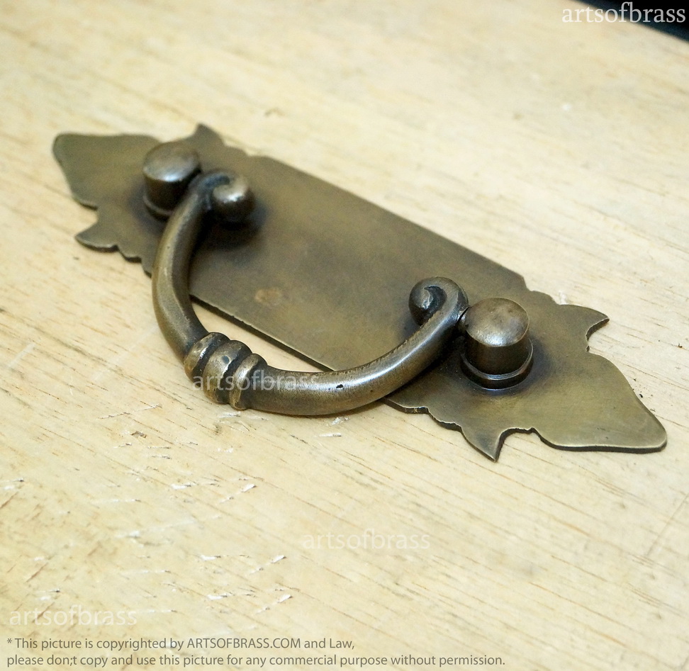 5.82" 2 pcs Vintage Art Deco Brass Drawer Pulls Cabinet Drawer Handle 5 5.82" 2 pcs Vintage Art Deco Brass Drawer Pulls Cabinet Drawer Handle - Image 3