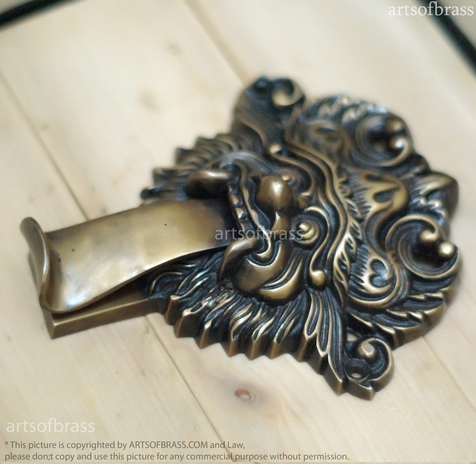 Ancient Balinese Solid Brass BARONG Door Knocker - 5.51" Inches 5 Ancient Balinese Solid Brass BARONG Door Knocker - 5.51" Inches - Image 3