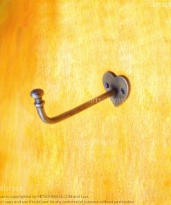 5.5" 2 pcs Vintage LOVE Heart Hooks Brass Wall Mount Coat Hat Hanger Hook 9 eGEDC3915 resize