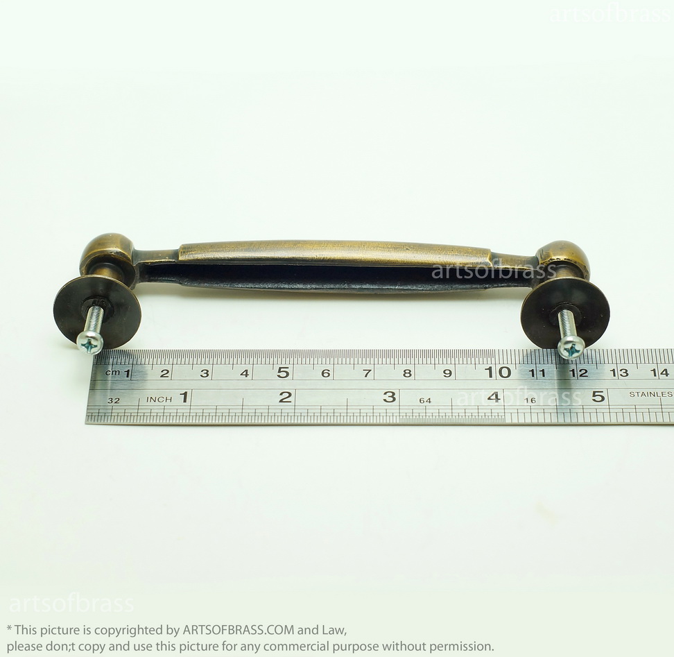 5.31" 2 pcs Vintage Ball Tip Handle Brass Closet Cabinet Door Drawer Pull 11 5.31" 2 pcs Vintage Ball Tip Handle Brass Closet Cabinet Door Drawer Pull - Image 9