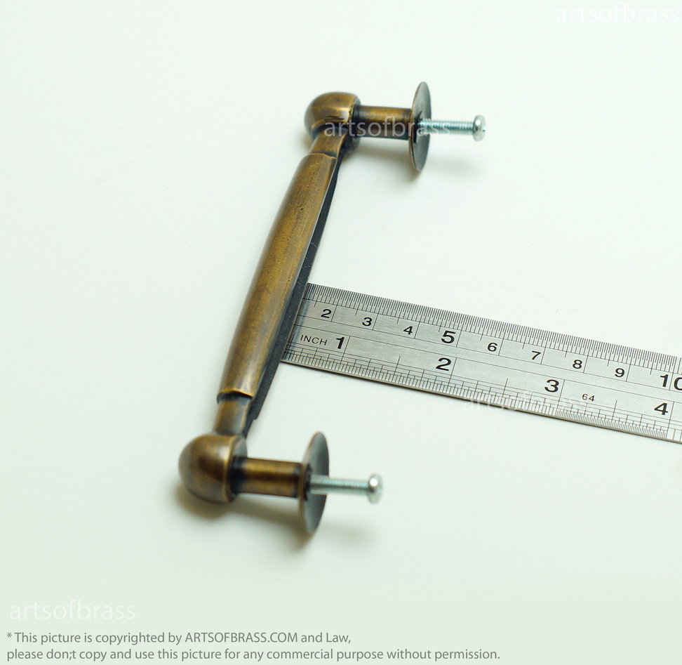 5.31" 2 pcs Vintage Ball Tip Handle Brass Closet Cabinet Door Drawer Pull 9 5.31" 2 pcs Vintage Ball Tip Handle Brass Closet Cabinet Door Drawer Pull - Image 7