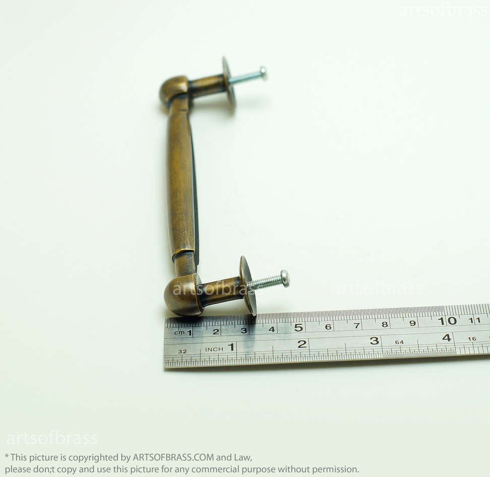 5.31" 2 pcs Vintage Ball Tip Handle Brass Closet Cabinet Door Drawer Pull 10 5.31" 2 pcs Vintage Ball Tip Handle Brass Closet Cabinet Door Drawer Pull - Image 8