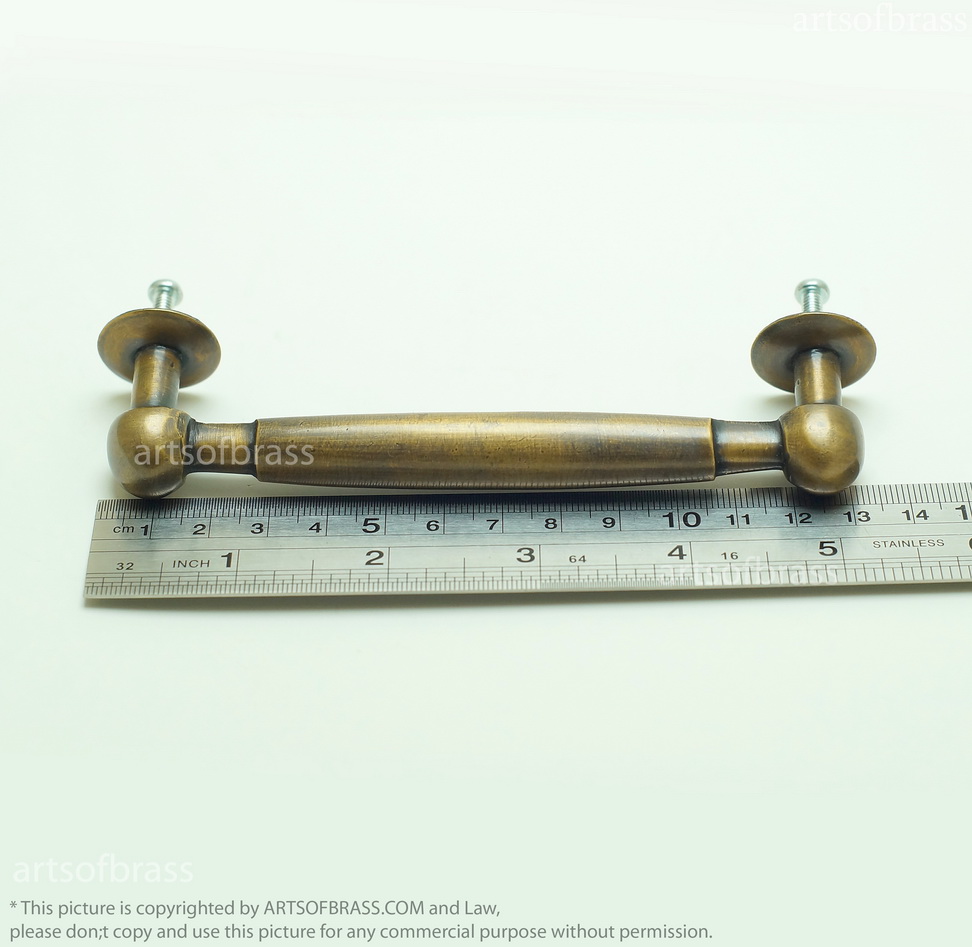 5.31" 2 pcs Vintage Ball Tip Handle Brass Closet Cabinet Door Drawer Pull 8 5.31" 2 pcs Vintage Ball Tip Handle Brass Closet Cabinet Door Drawer Pull - Image 6
