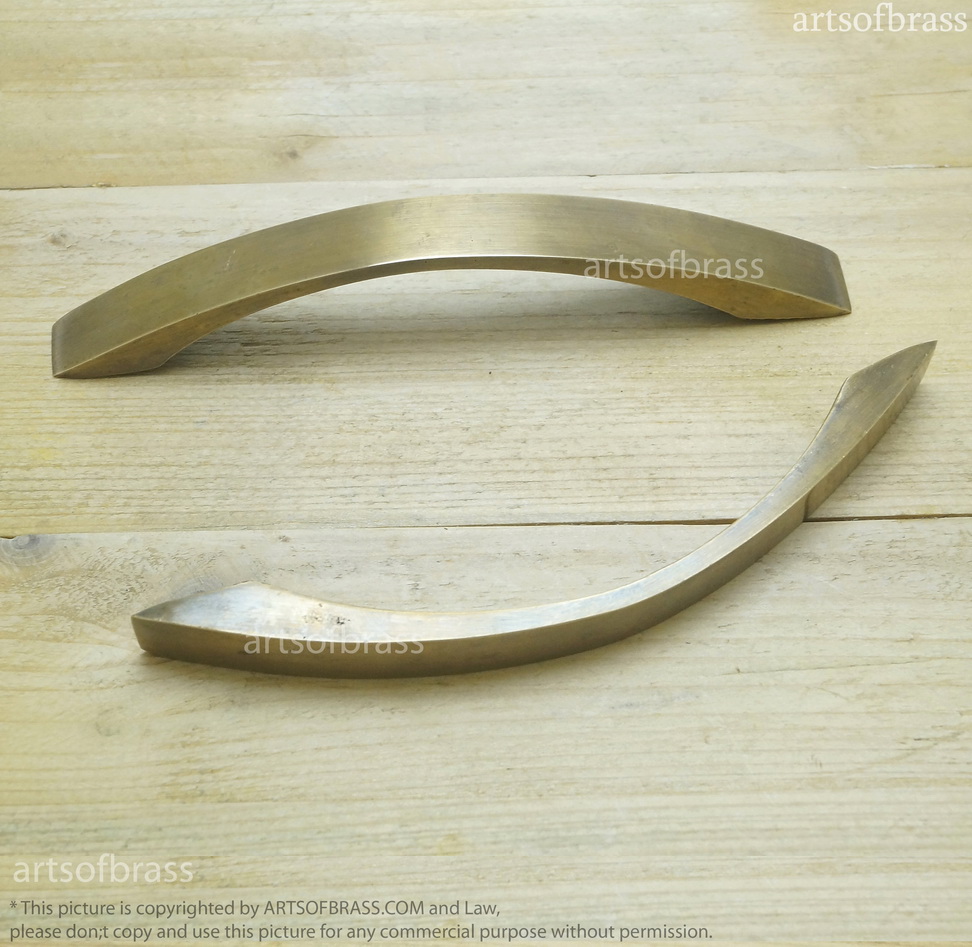 5.43" 2 pcs Vintage Retro Straight Line Cabinet Dresser Brass Pull Handles 5 5.43" 2 pcs Vintage Retro Straight Line Cabinet Dresser Brass Pull Handles - Image 3