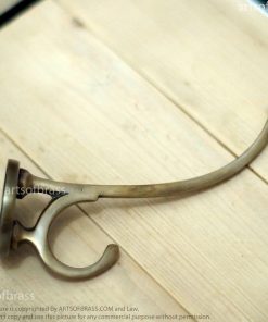 5.70" 2 pcs Vintage Round Brass HOOKS Strong Solid Brass Wall Mount Hooks 10 e DSC3302 resize