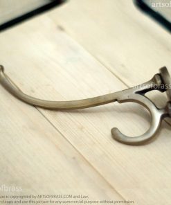 5.70" 2 pcs Vintage Round Brass HOOKS Strong Solid Brass Wall Mount Hooks 11 e DSC3303 resize