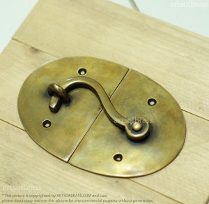 5.78" Inches Vintage BIG Round LATCH Hook Solid Brass Safe Gate Door Lock 12 Round LATCH Hook