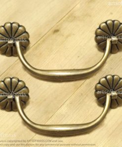 Elegant Brass Cabinet Knob and Bail Handle Set – Classic Rosette Drawer Pull - 5.51" in 16 DSC00144 resize 1