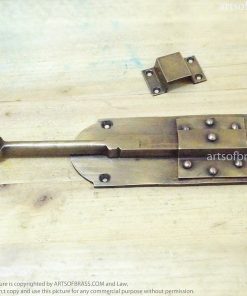 7.51 Set VINTAGE Brass Door Latch Slot Antique Latch Gate Lock 19 eDSC00669 resize
