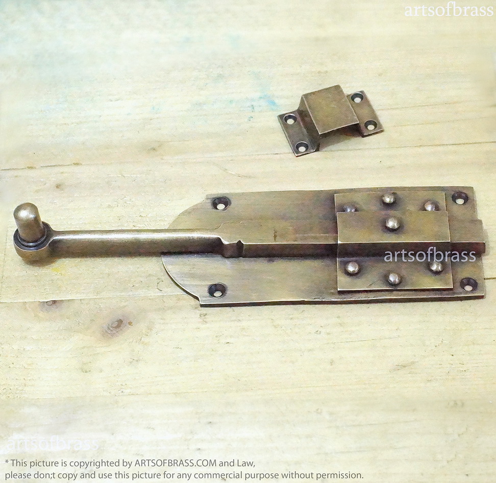 7.51 Set VINTAGE Brass Door Latch Slot Antique Latch Gate Lock 8 7.51 Set VINTAGE Brass Door Latch Slot Antique Latch Gate Lock - Image 6