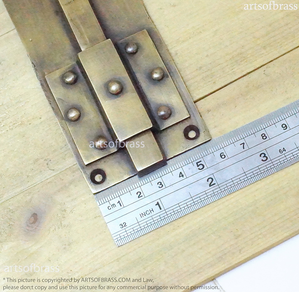 7.51 Set VINTAGE Brass Door Latch Slot Antique Latch Gate Lock 11 7.51 Set VINTAGE Brass Door Latch Slot Antique Latch Gate Lock - Image 9