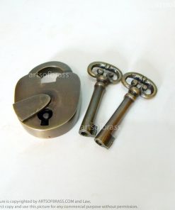 Vintage Solid Brass Old PADLOCK with SKELETON Keys working padlock 12 eGEDC3540 resize