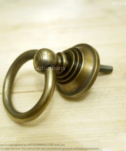 Lot of 2 pcs Vintage Brass Round Drawer Pulls Antique Cabinet Brass KNOB 11 e DSC2768 resize