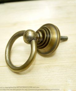 Lot of 2 pcs Vintage Brass Round Drawer Pulls Antique Cabinet Brass KNOB 13 e DSC2770 resize