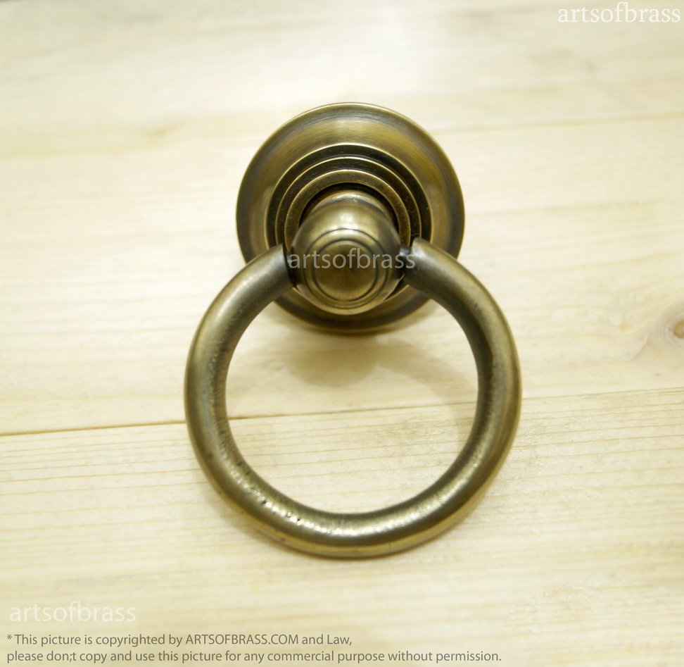 Lot of 2 pcs Vintage Brass Round Drawer Pulls Antique Cabinet Brass KNOB 5 Lot of 2 pcs Vintage Brass Round Drawer Pulls Antique Cabinet Brass KNOB - Image 3