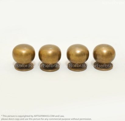 Vintage Retro Solid Brass Pull Round Drawer Handle Knob