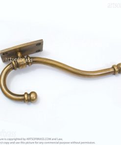 Brass Wall Coat Hook 6.50" – Solid Brass Antique Hook Set of 2 9 antique brass coat hook wall mounted hardware