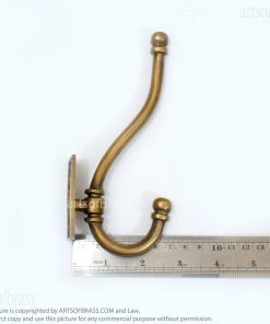 Brass Wall Coat Hook 6.50" – Solid Brass Antique Hook Set of 2 12 decorative brass wall hook antique style hardware