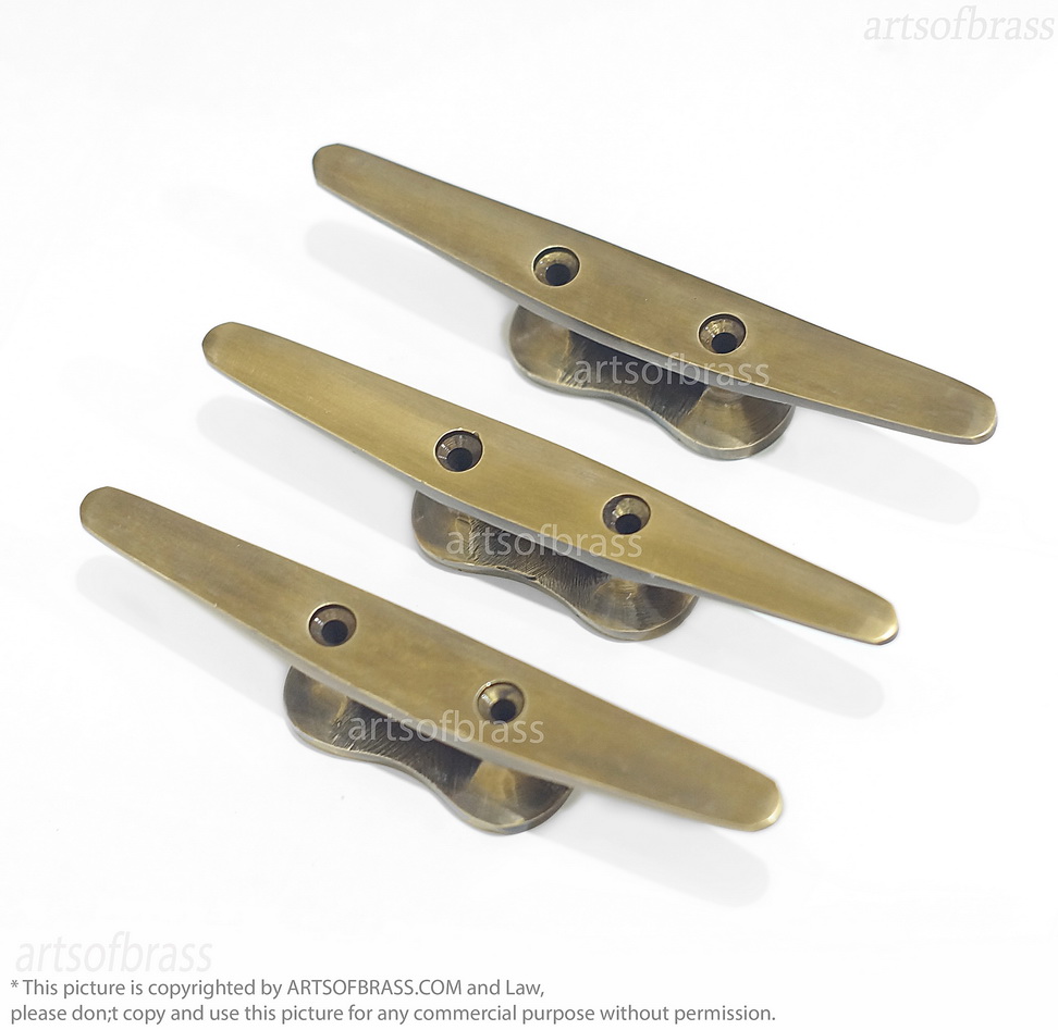 5.51" Solid Brass Boat Cleat Hook – Nautical Heavy Duty Hook Decor 3 solid brass boat cleat wall hook set of 3 nautical decor
