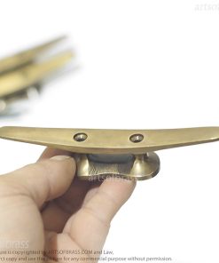 5.51" Solid Brass Boat Cleat Hook – Nautical Heavy Duty Hook Decor 19 coastal decor boat cleat hook brass