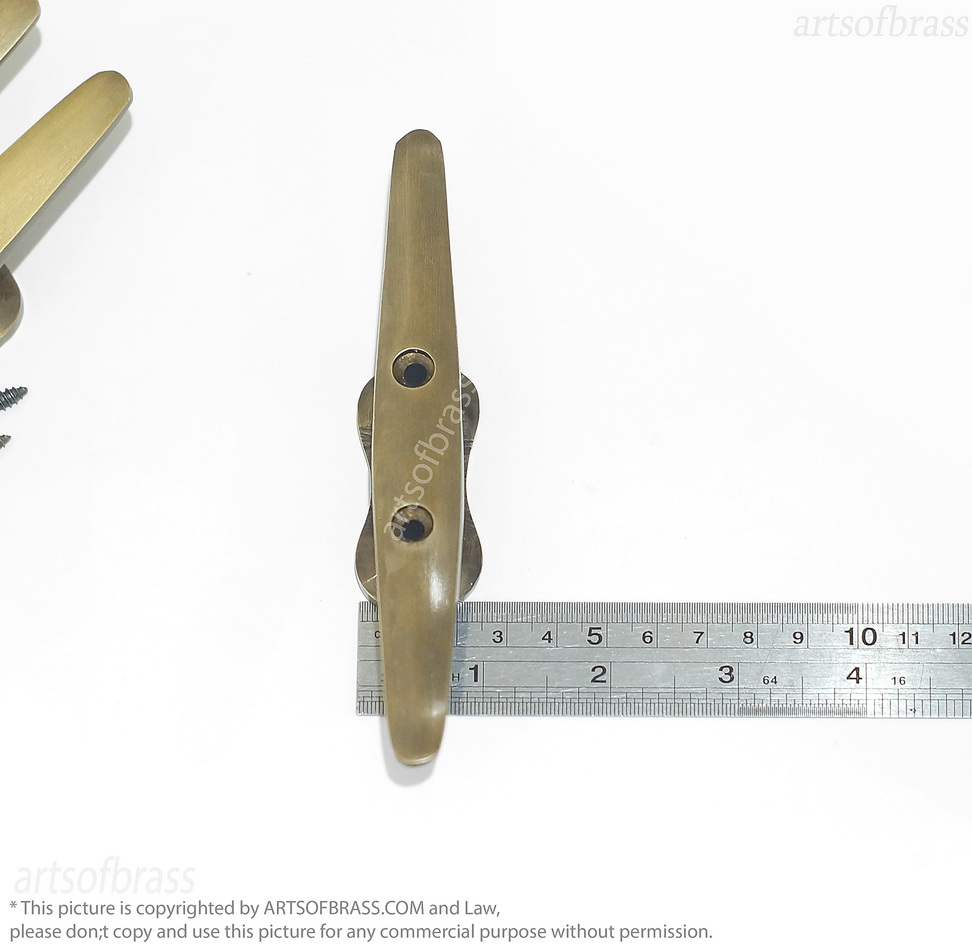 5.51" Solid Brass Boat Cleat Hook – Nautical Heavy Duty Hook Decor 12 solid brass boat cleat hook set of 3 nautical decor