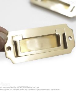 octagonal brass recessed handle for furniture drawer