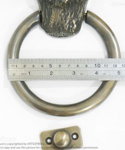solid brass German Shepherd knocker for wooden front door