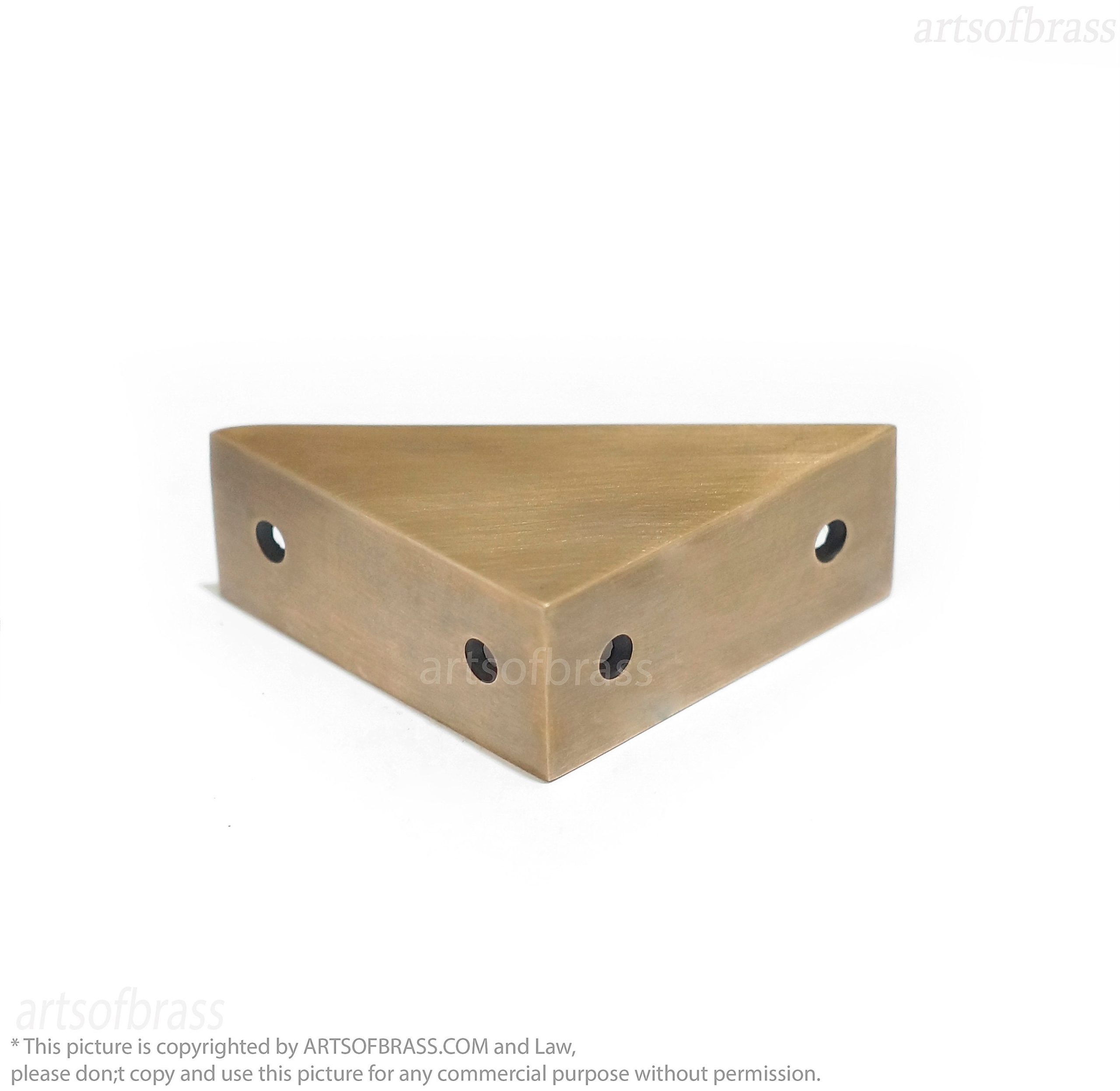 2.36" Solid Brass Corner Protector Bracket – Decorative Table Guard for Trunks & Benches 9 vintage brass corner protector bracket furniture hardware