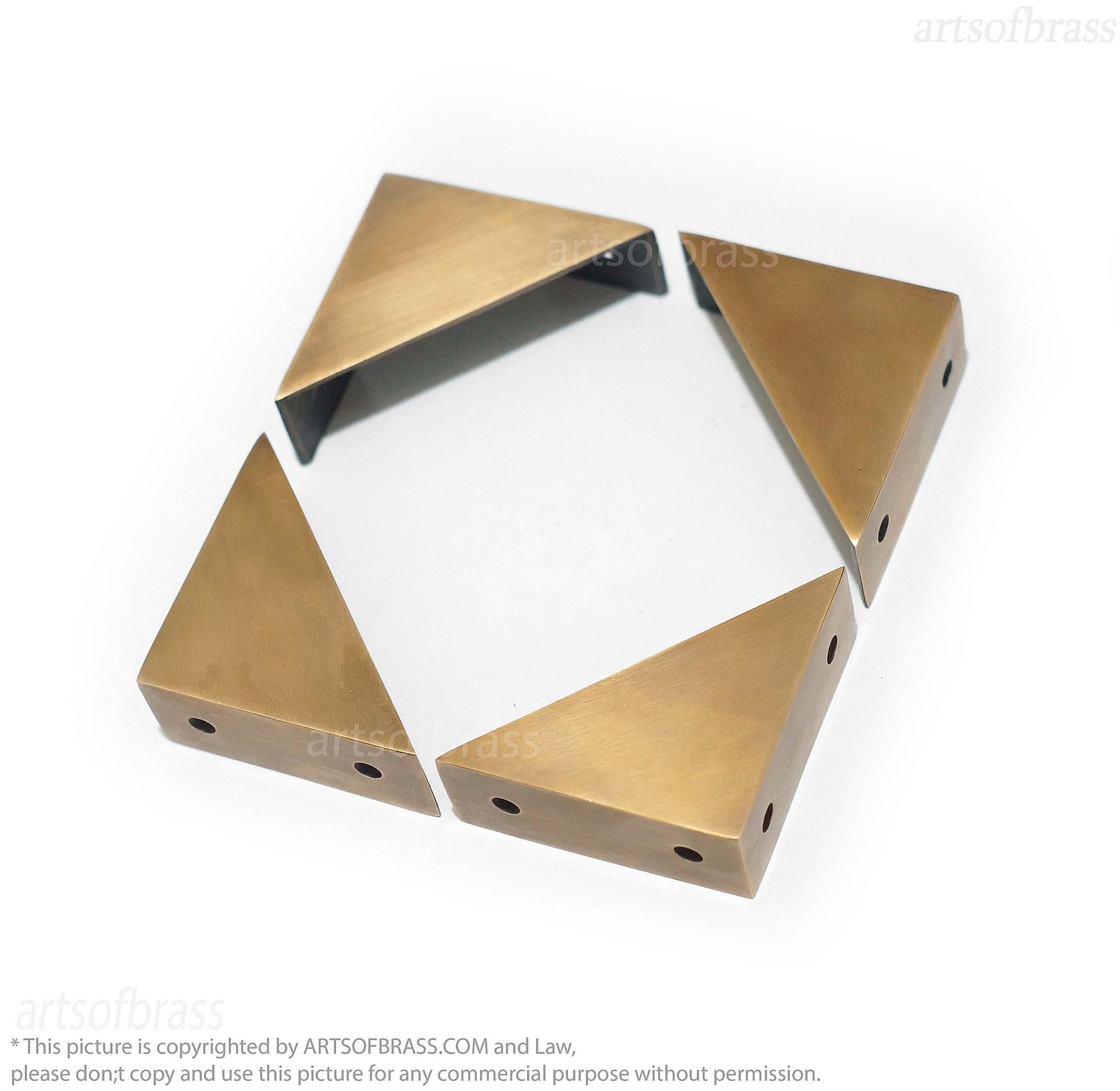 2.36" Solid Brass Corner Protector Bracket – Decorative Table Guard for Trunks & Benches 5 2.36" Solid Brass Corner Protector Bracket – Decorative Table Guard for Trunks & Benches - Image 3