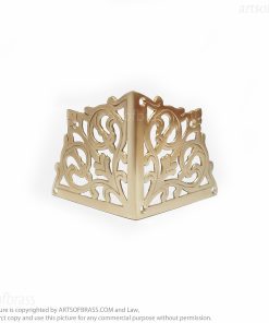 vintage brass cabinet corner protector flower pattern