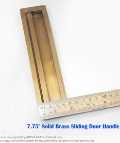 Elegant 7.75" Solid Brass Sliding Door Handle Pull – Vintage Barn Door Hardware 25 handmade brass sliding door pull handle classic style