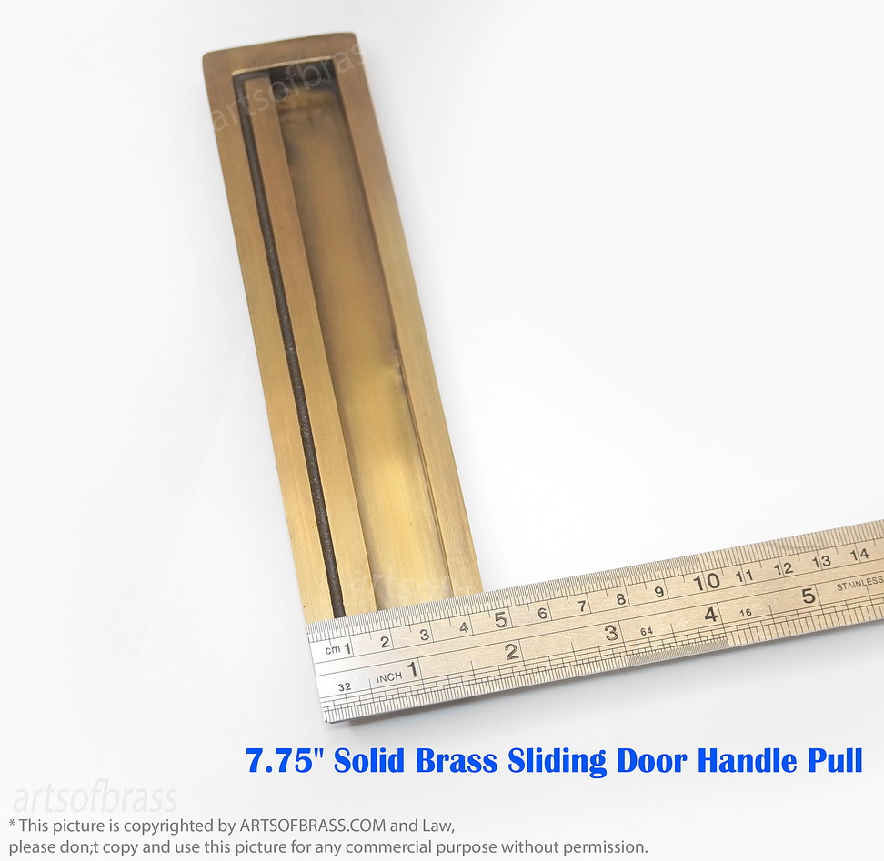 Elegant 7.75" Solid Brass Sliding Door Handle Pull – Vintage Barn Door Hardware 13 handmade brass sliding door pull handle classic style