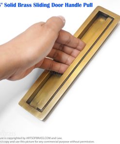 Elegant 7.75" Solid Brass Sliding Door Handle Pull – Vintage Barn Door Hardware 22 large solid brass handle pull for sliding barn door