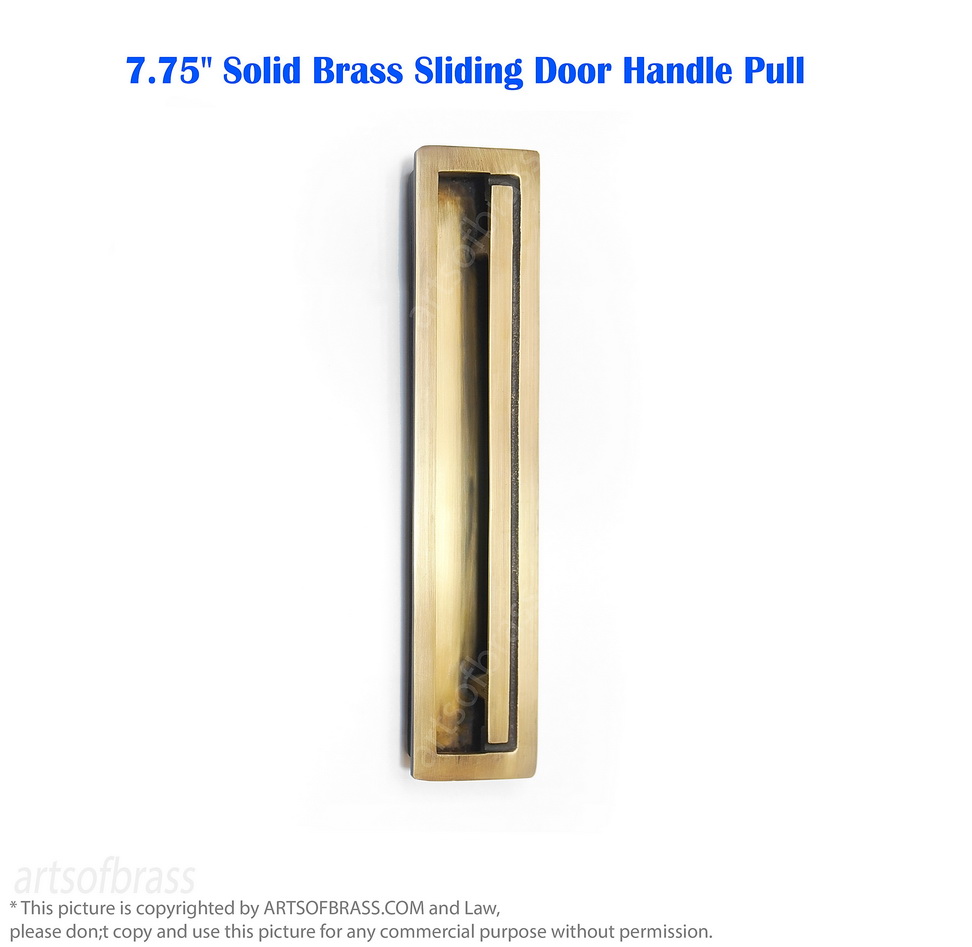 Elegant 7.75" Solid Brass Sliding Door Handle Pull – Vintage Barn Door Hardware 3 7.75 inch solid brass sliding door handle pull vintage style