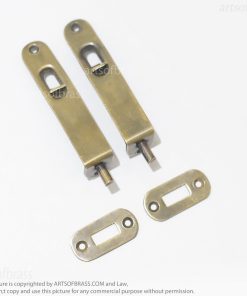 vintage solid brass window bolt lock antique flush latch hardware
