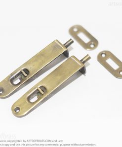 antique brass flush latch lock vintage window hardware