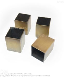 Artsofbrass - Vintage Brass Hardware Style Home Antique Brass Door Knobs Interior 53 Solid brass square leg tips for furniture set of 4